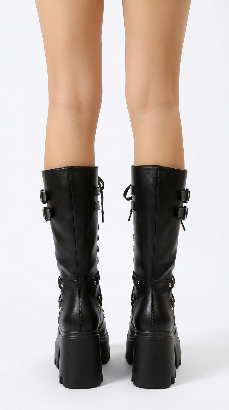 Raven Lace-Up Platform Boots
