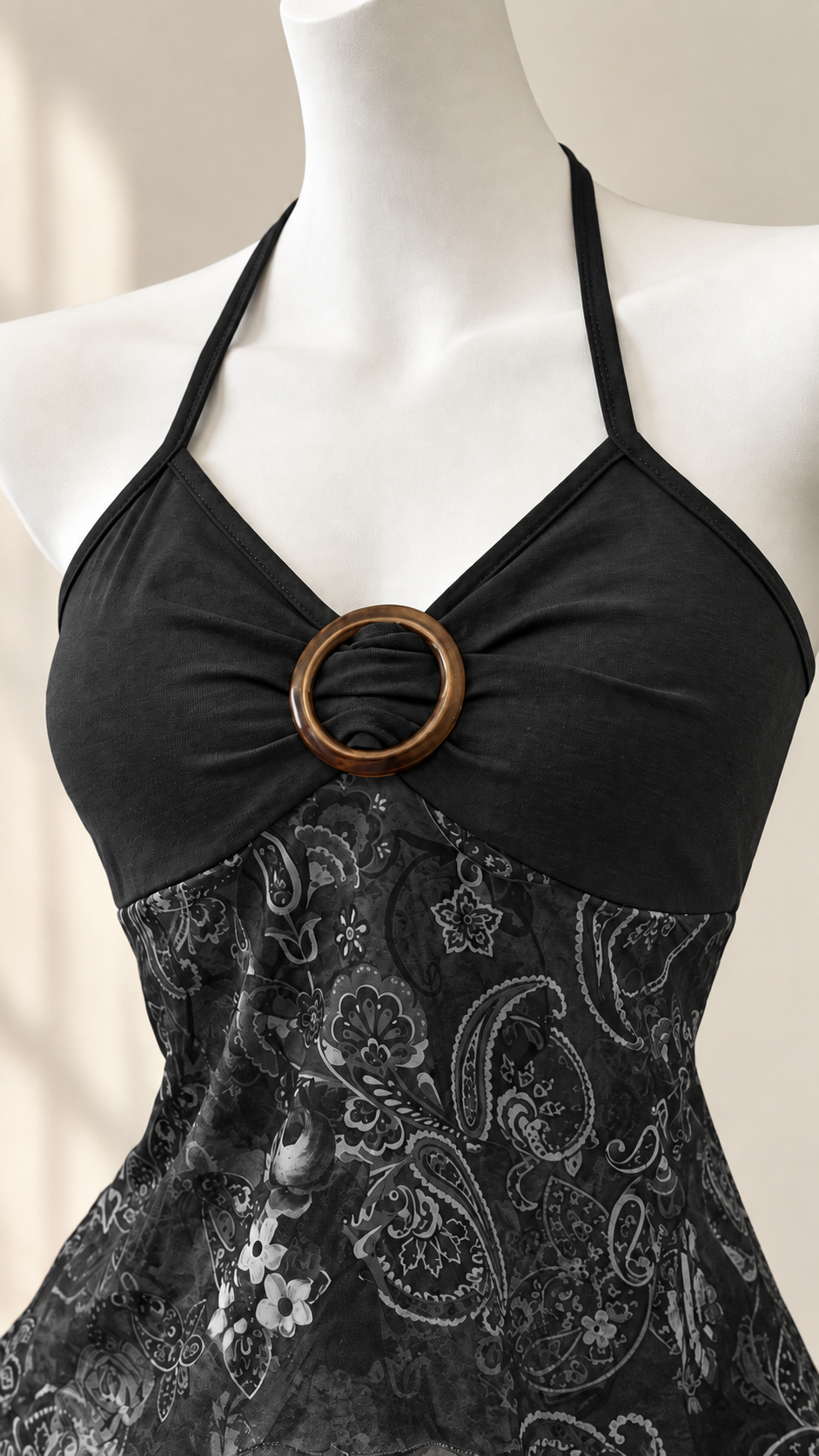 Indigo – Paisley Ring Detail Halter Top