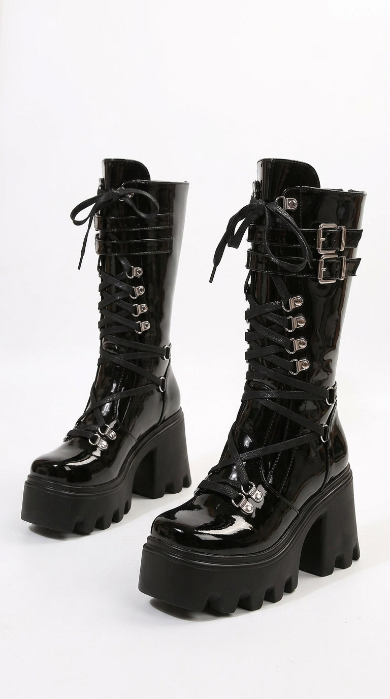 Raven Lace-Up Platform Boots
