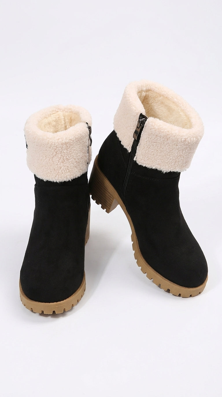 Avery Round-Toe Block-Heel Boots