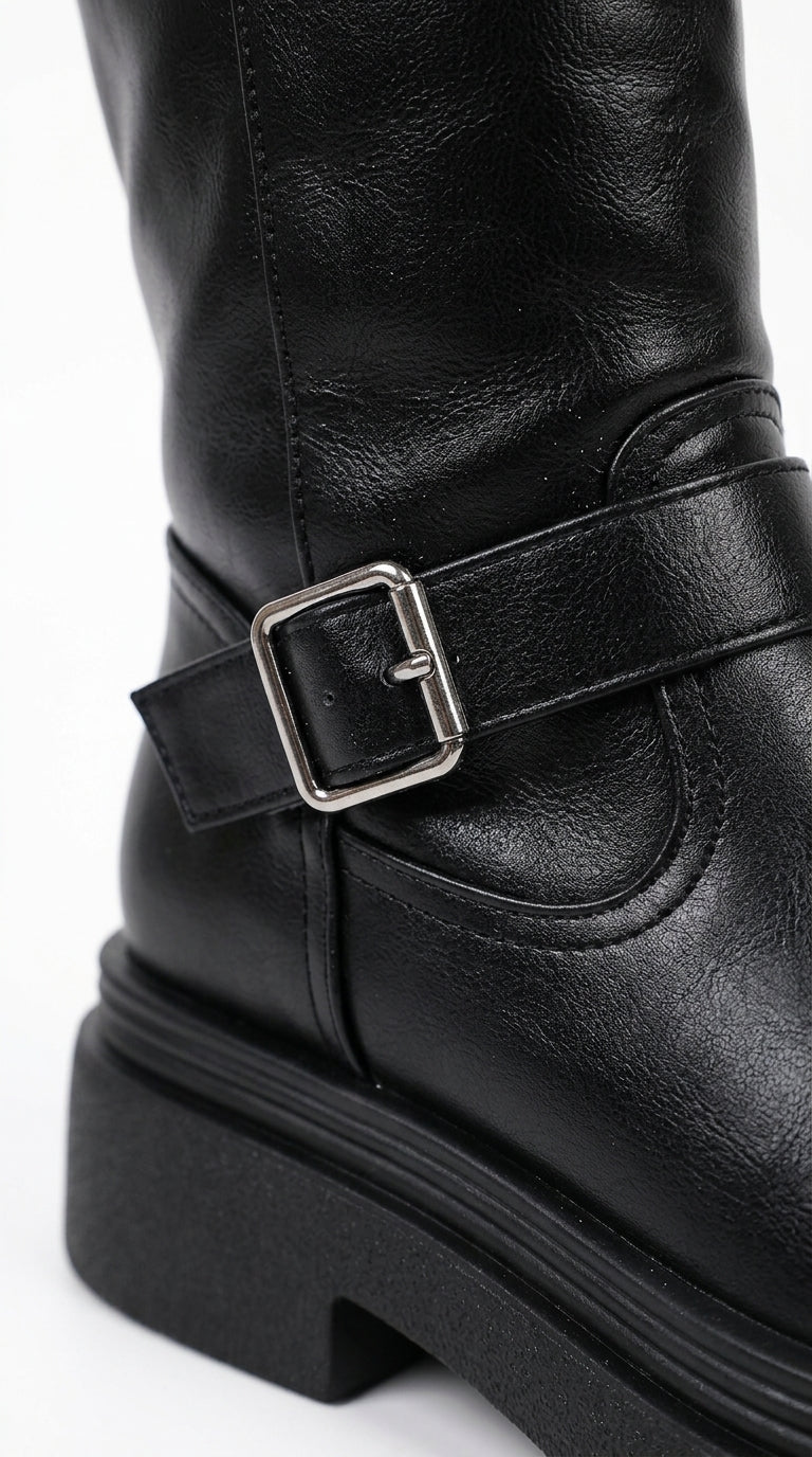 Jade Round-Toe Platform Boots