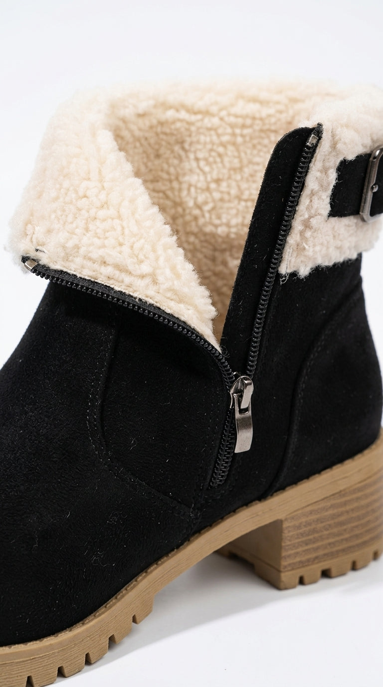 Avery Round-Toe Block-Heel Boots