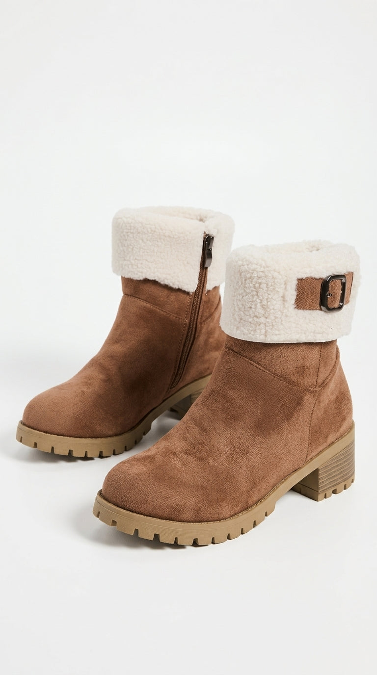 Avery Round-Toe Block-Heel Boots
