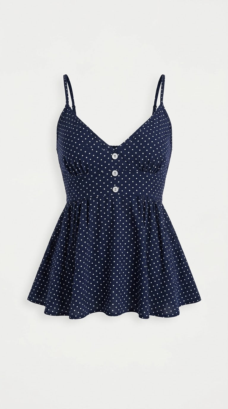 Polka Dot Peplum Cami