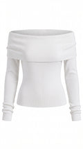 Élise Off-Shoulder Foldover Knit Top