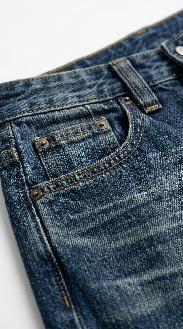 Vintage Wash Wide Leg Jeans