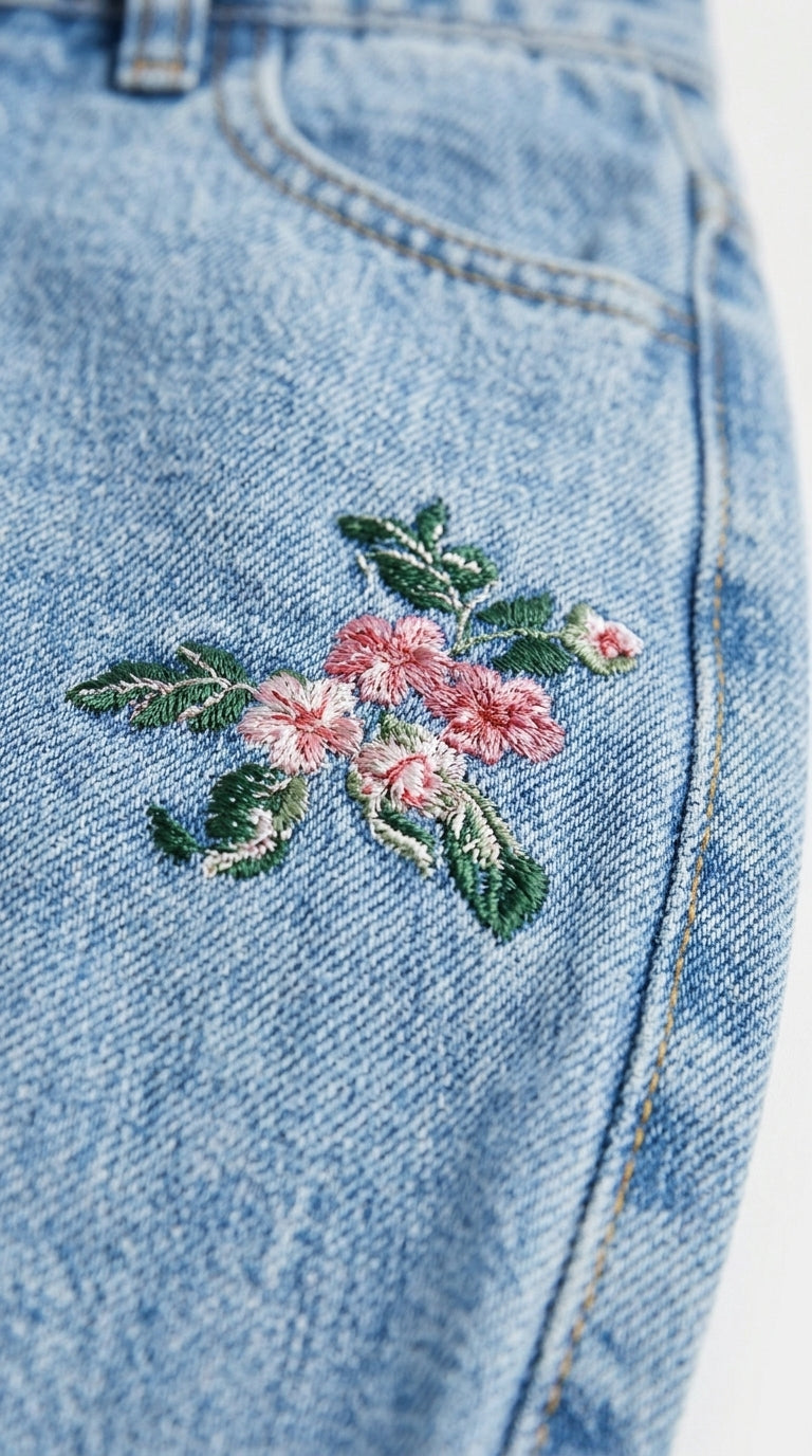 Willow Embroidered Wide-Leg Jeans