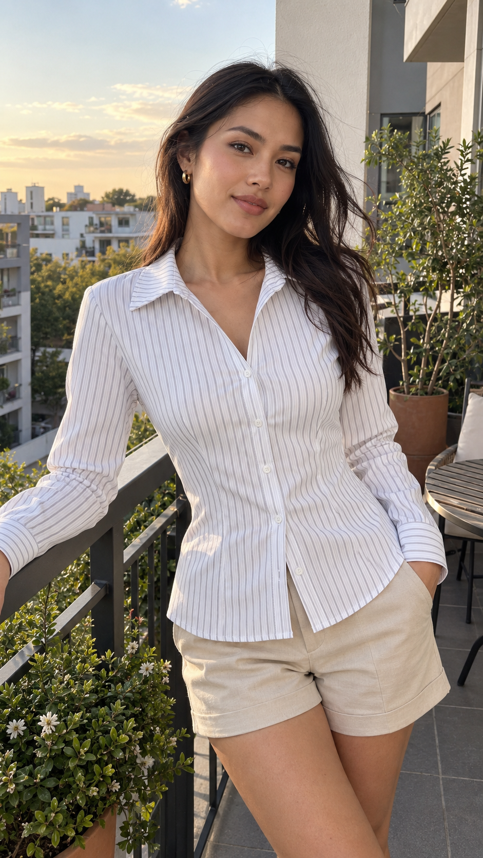 Sloane Striped Button-Up Shirt