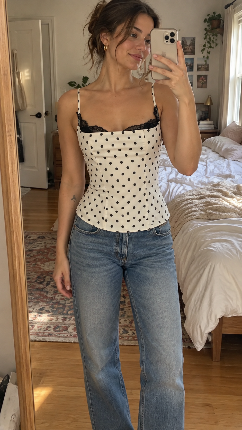 Dottie Polka Dot Lace Cami