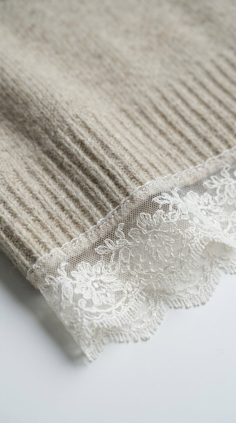 Clara Lace-Hem Layered-Look Sweater