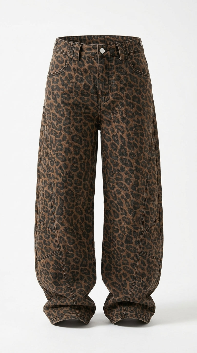 Wild Side High-Waisted Leopard Jeans