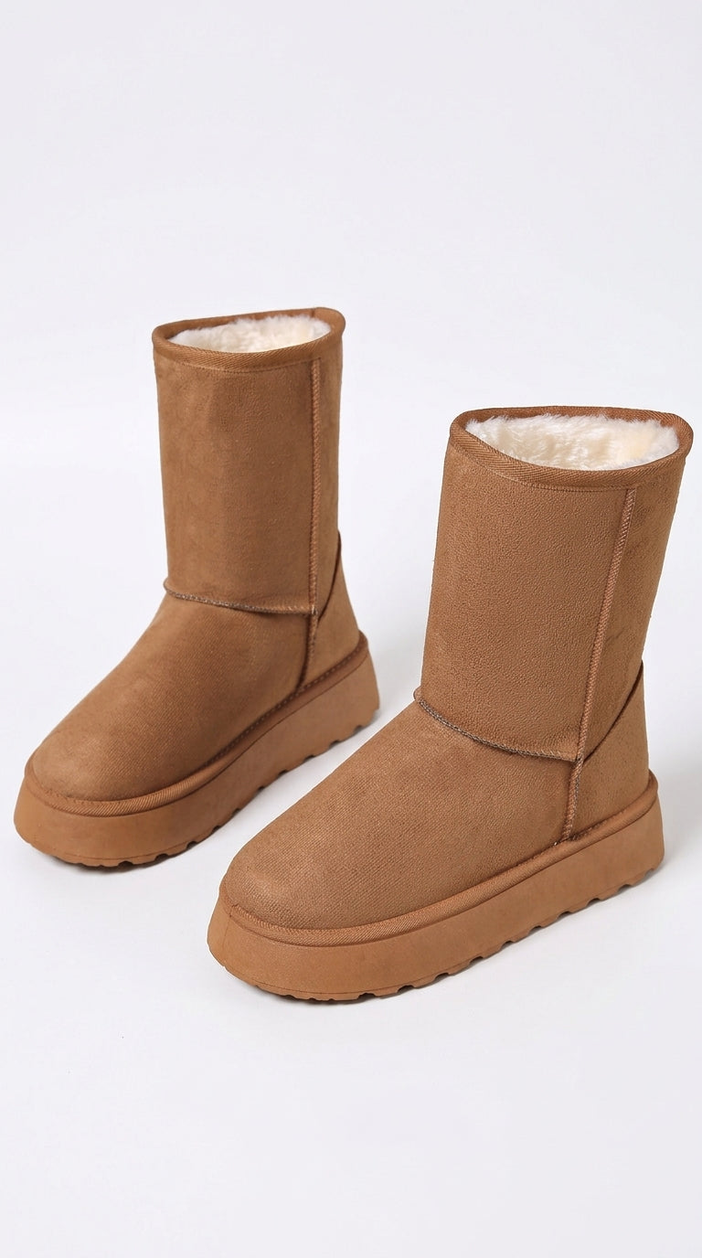 Hazel Suede-Look Platform Boots
