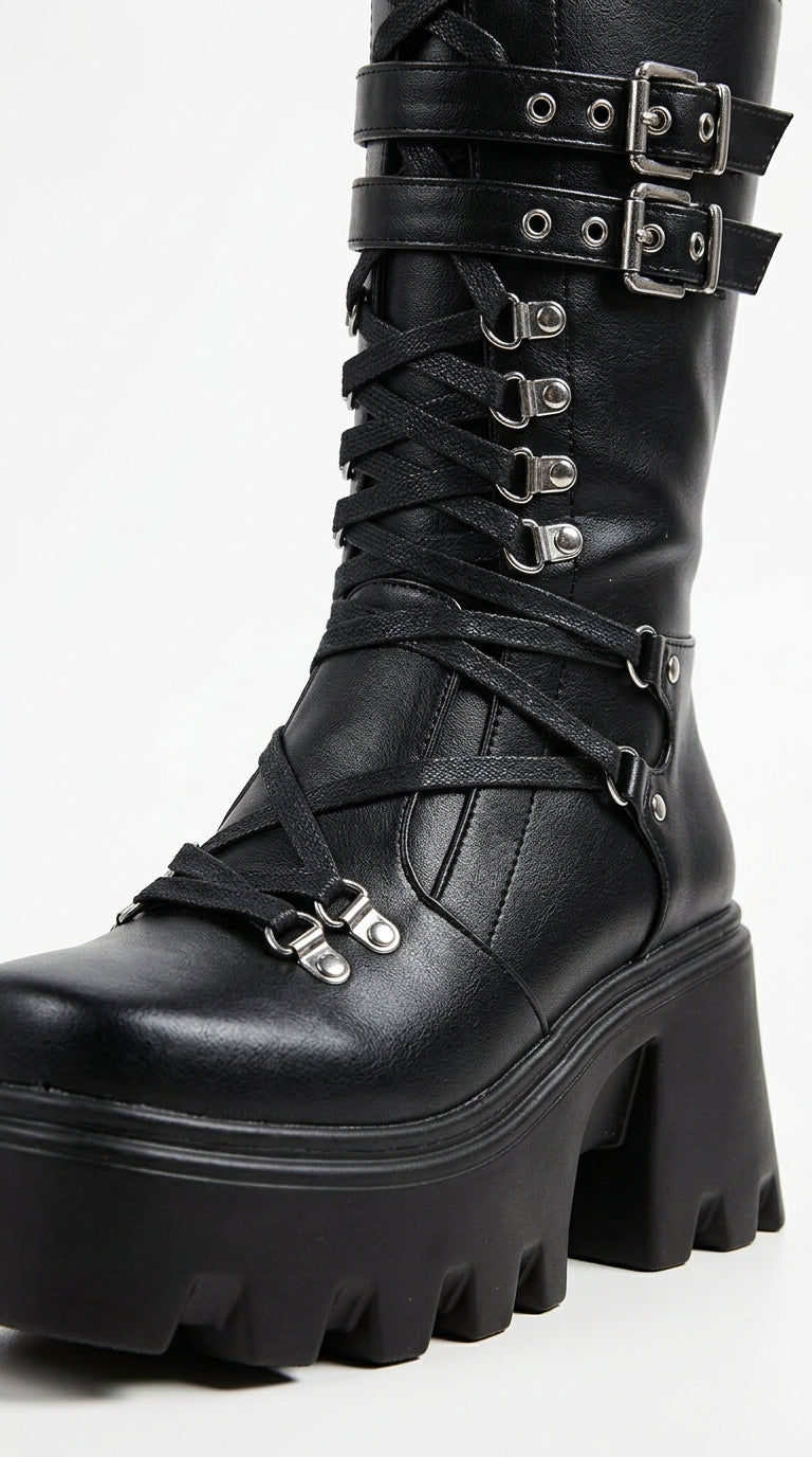 Raven Lace-Up Platform Boots