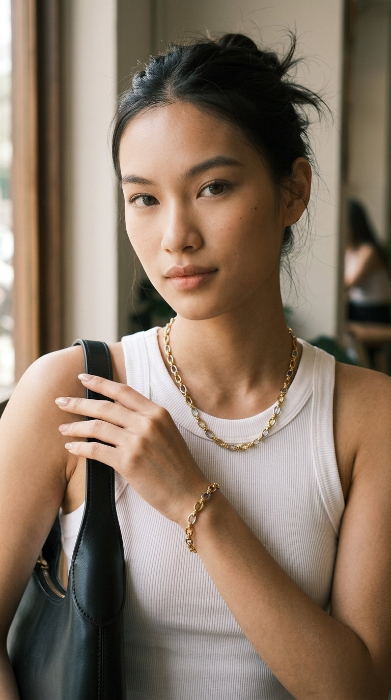 Two-Tone Chain Link Jewelry Set