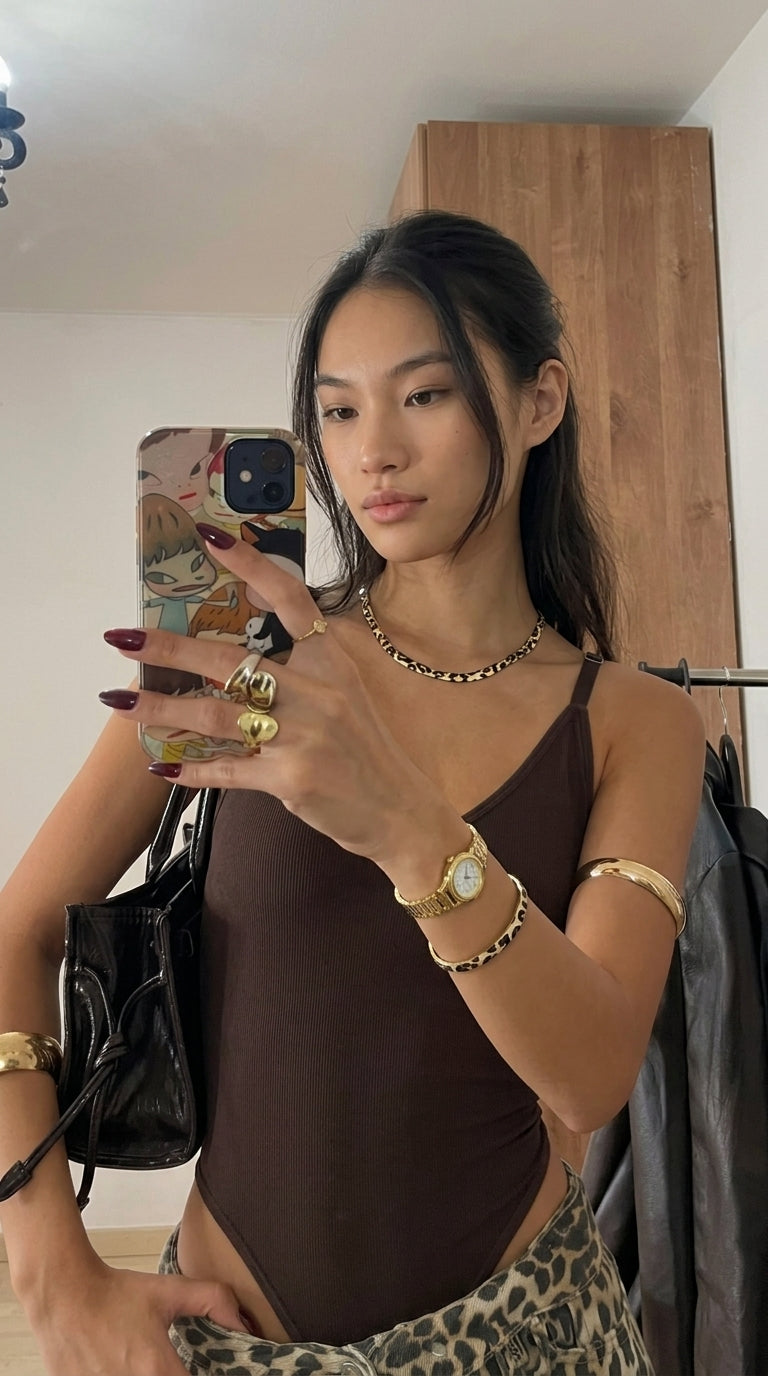 Chunky Leopard Necklace and Bracelet Jewelry Set