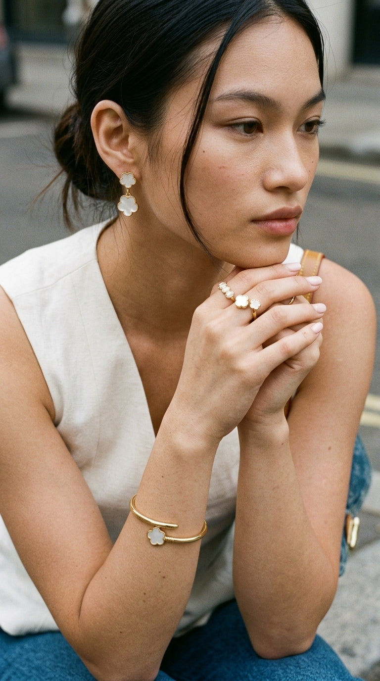18K Gold-Plated Flower Jewelry Set