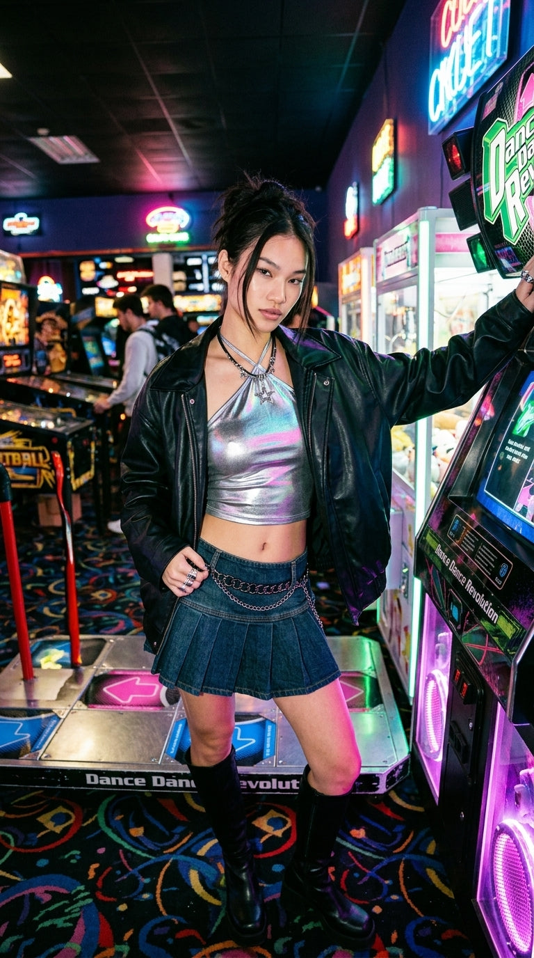 Oversized Faux Leather Moto Jacket