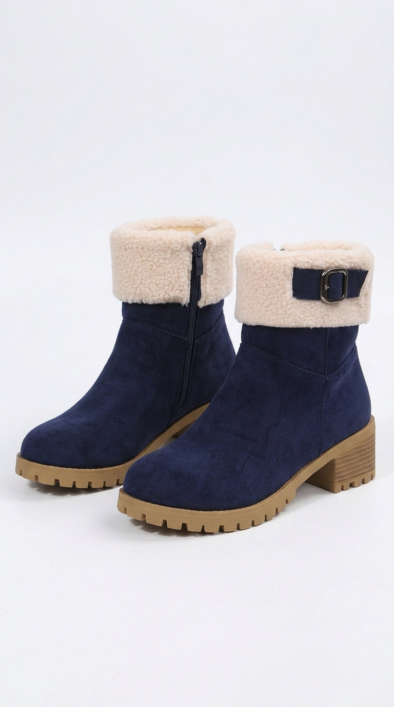 Avery Round-Toe Block-Heel Boots