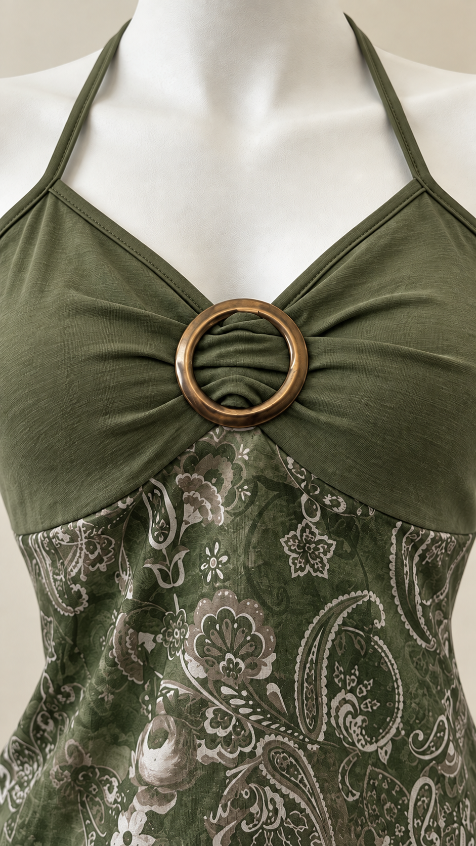 Indigo – Paisley Ring Detail Halter Top