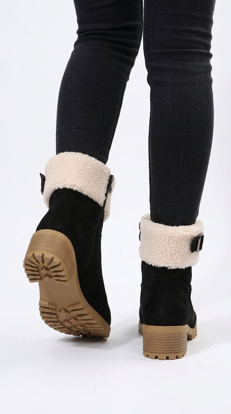 Avery Round-Toe Block-Heel Boots