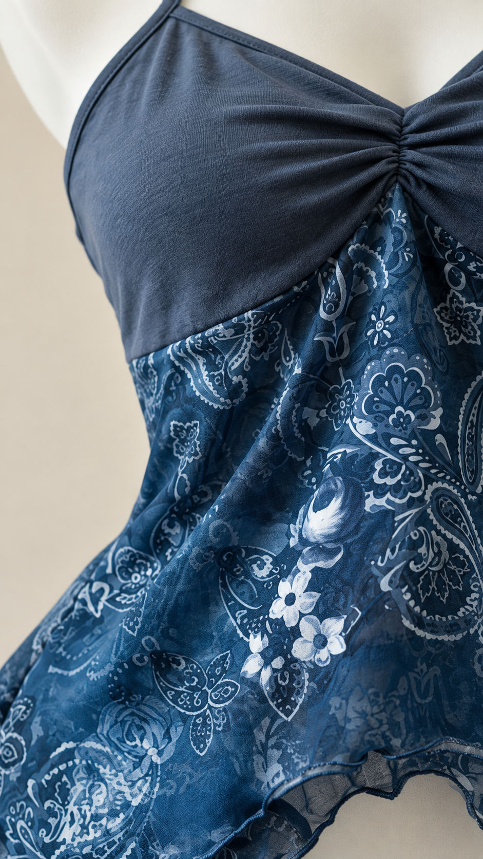 Indigo – Paisley Ring Detail Halter Top