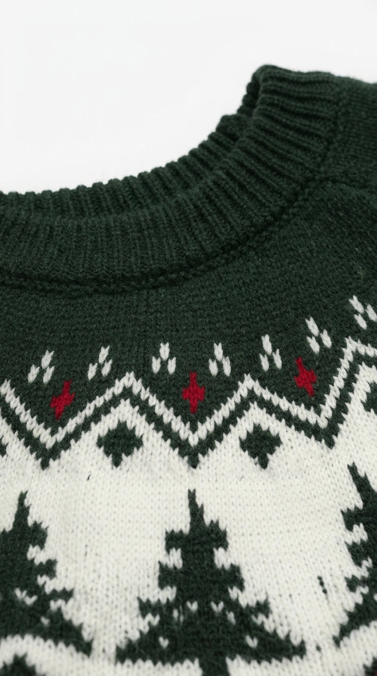 Holly Christmas Tree Knit Sweater