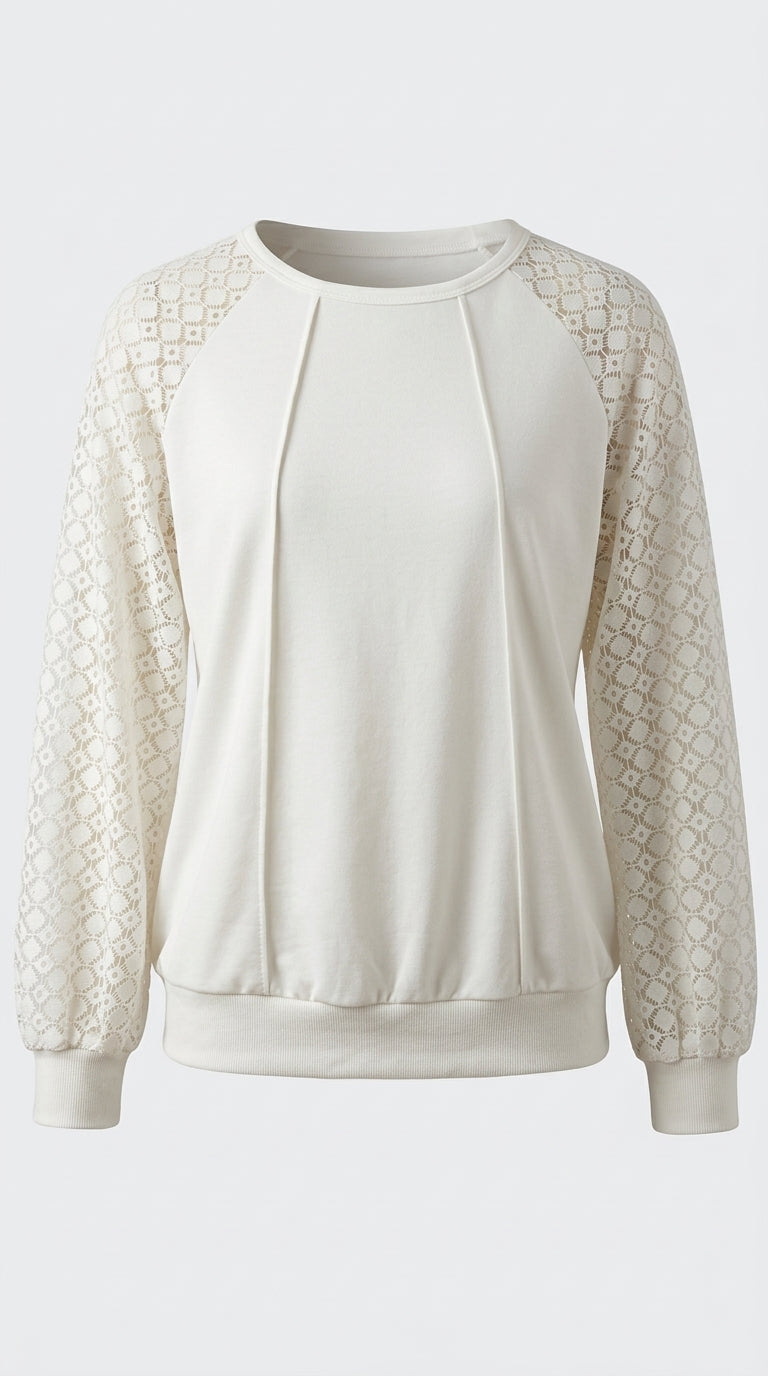 Sadie Lace-Sleeve Sweatshirt