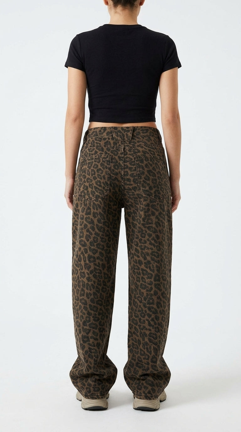 Wild Side High-Waisted Leopard Jeans