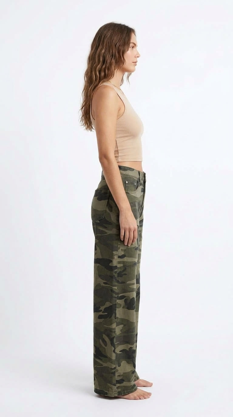 Riley Low-Rise Camo Jeans