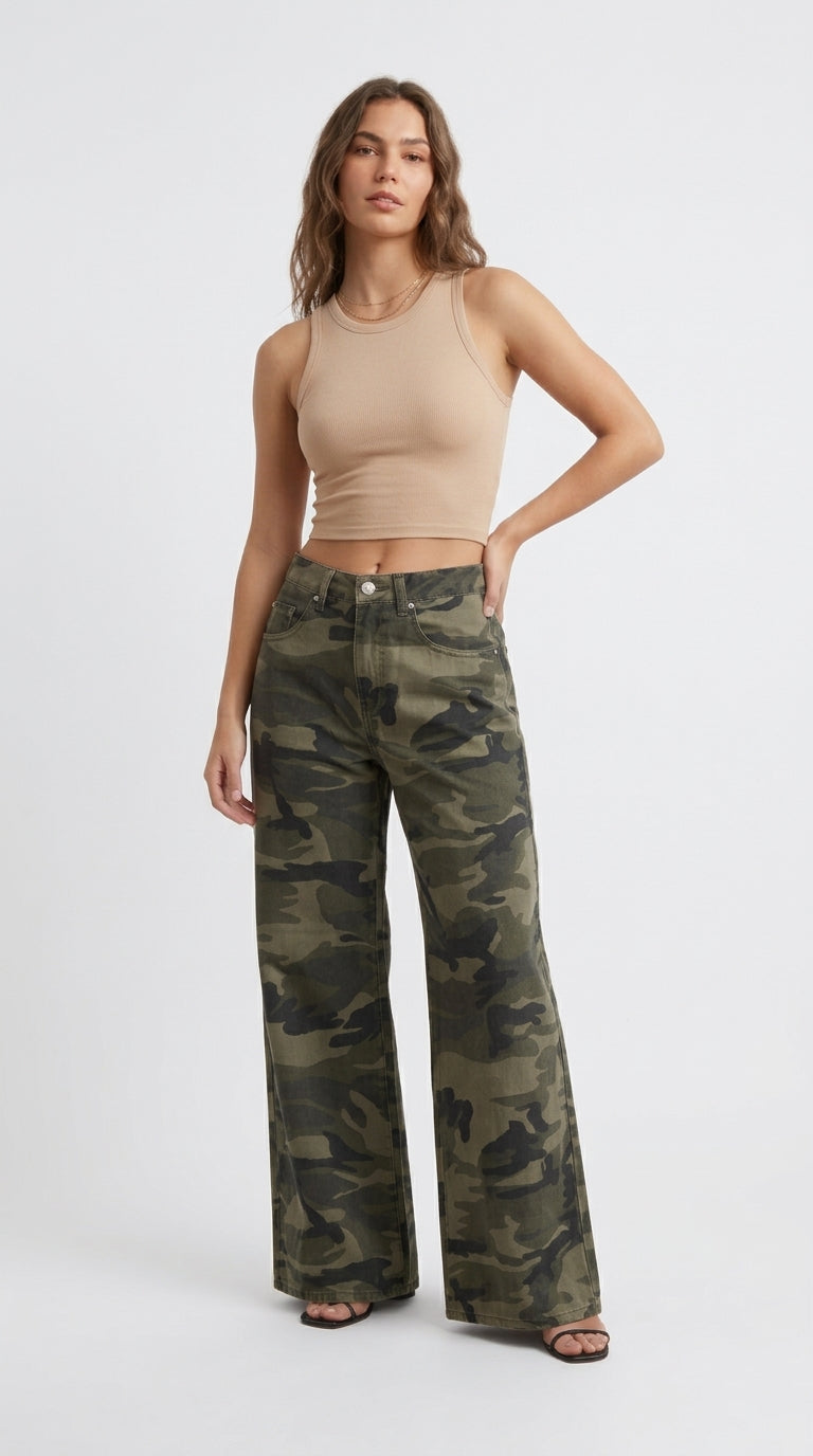Riley Low-Rise Camo Jeans