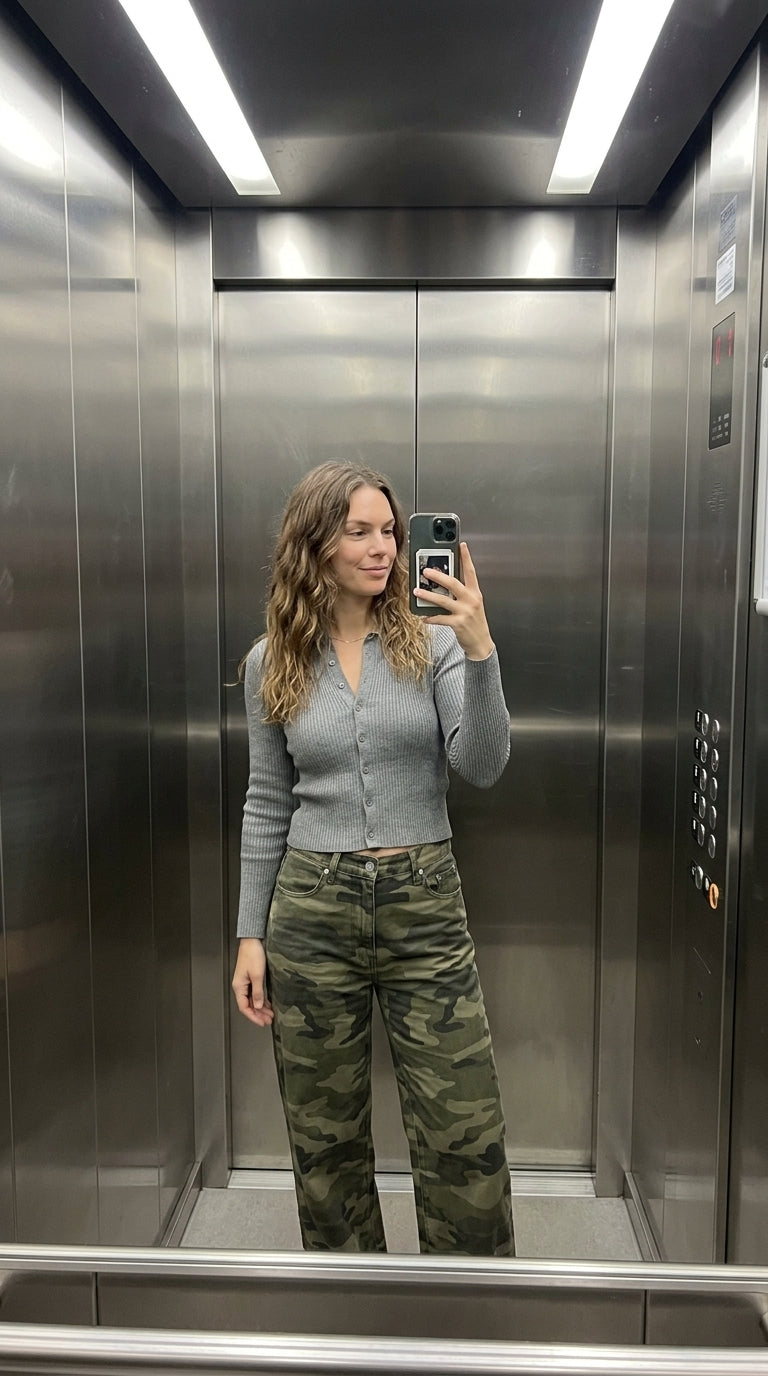 Riley Low-Rise Camo Jeans