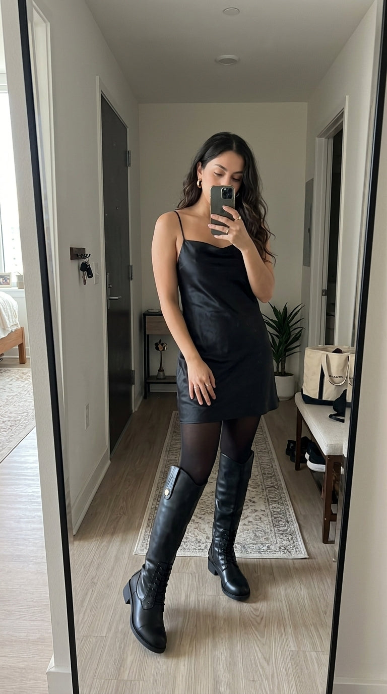 Equestrian-Style Knee-High Riding Boots with Button Detail