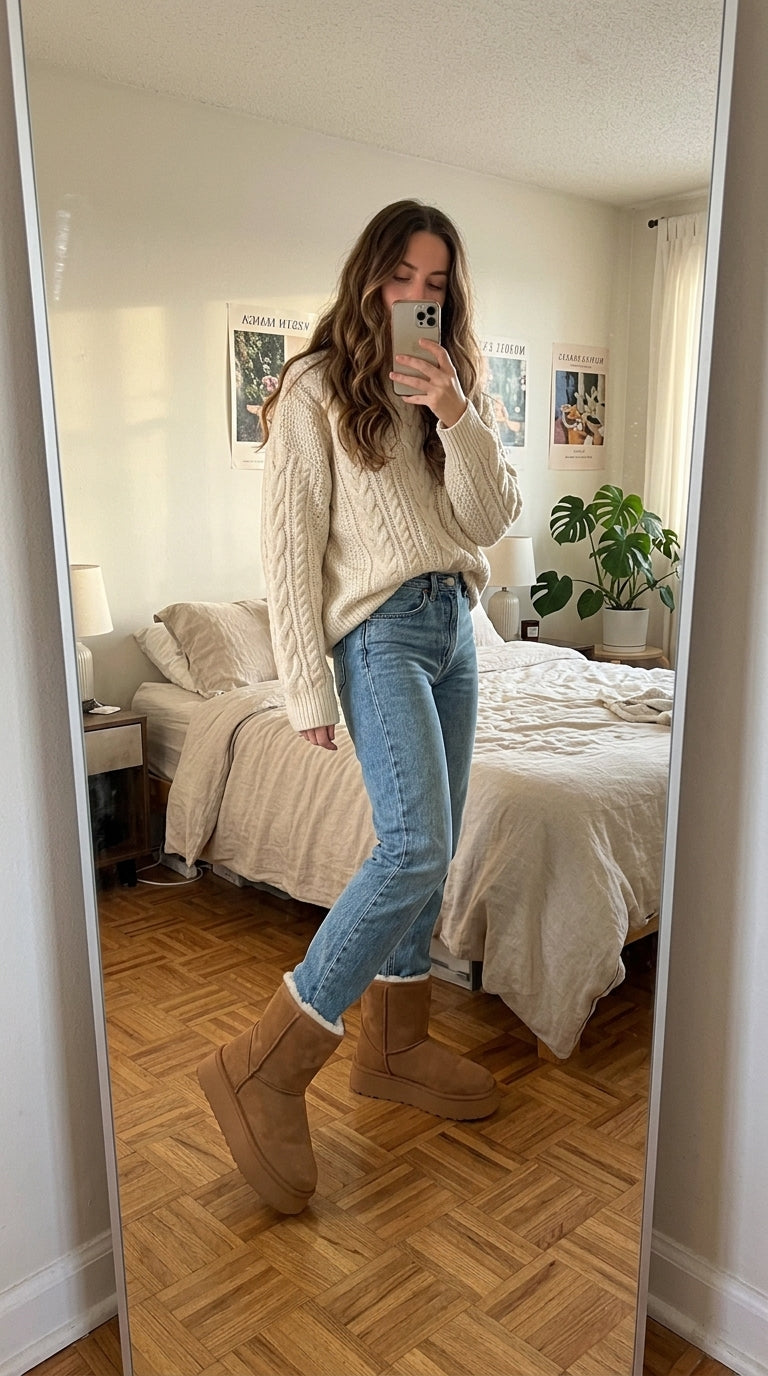 Round Toe Suede Platform Boots