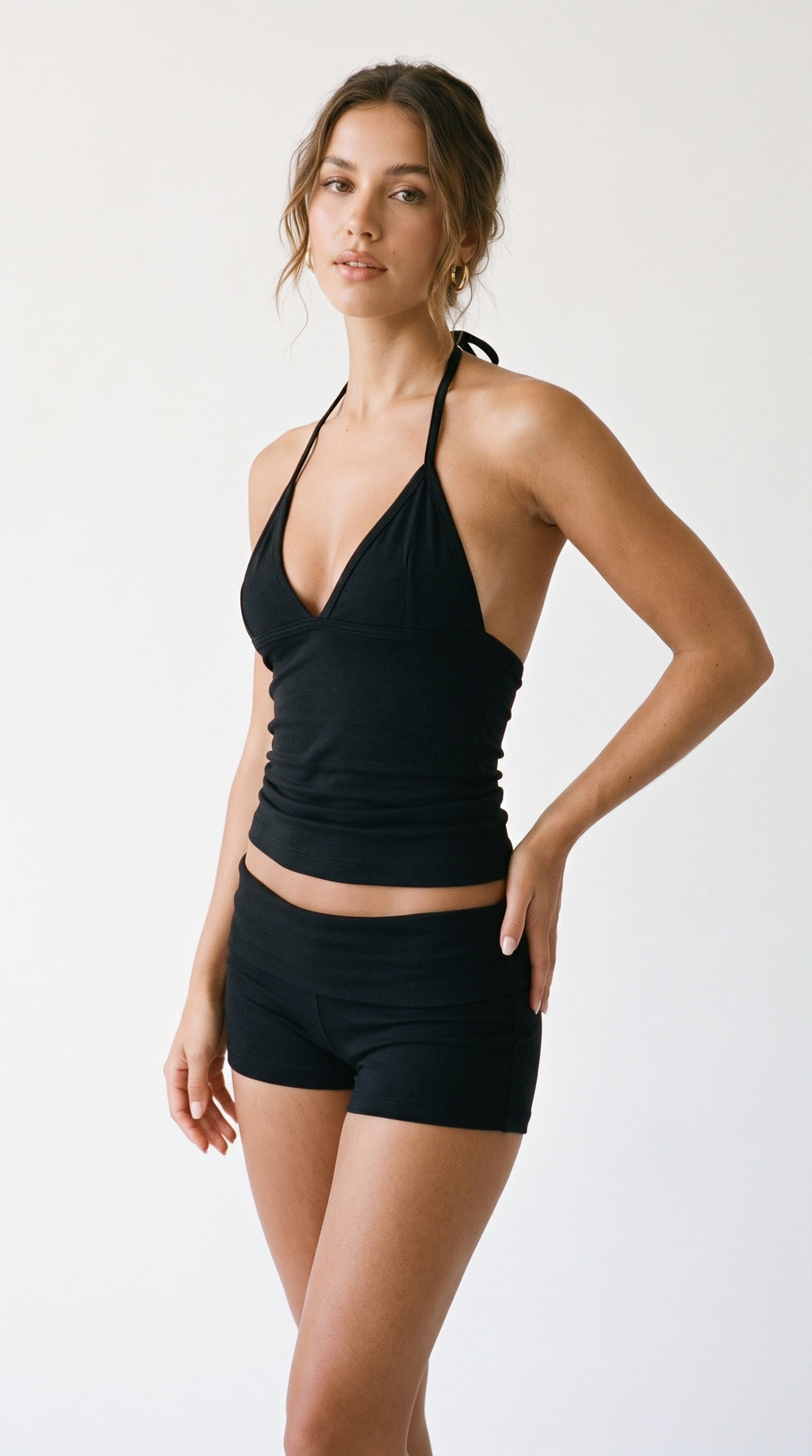 Mila Halter Top & Foldover Shorts Set
