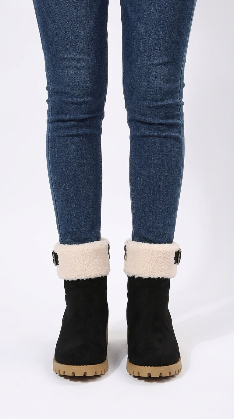 Avery Round-Toe Block-Heel Boots