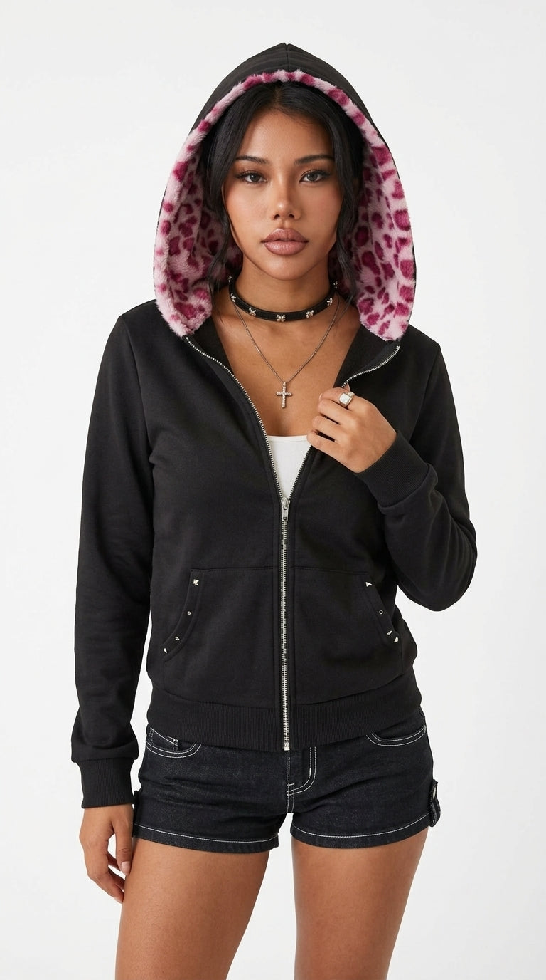 Kenzie Y2K Fitted Zip-Up Hoodie