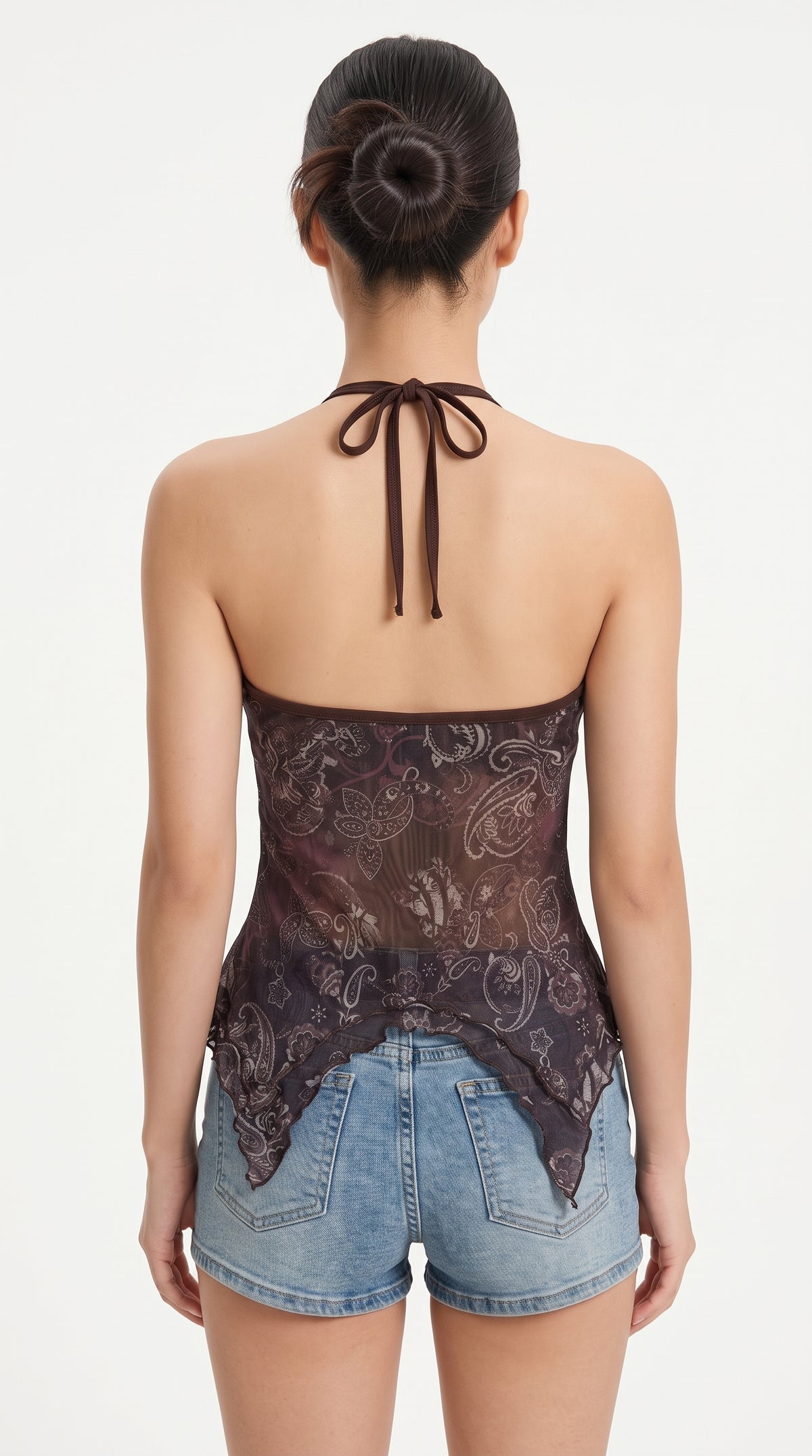 Indigo – Paisley Ring Detail Halter Top