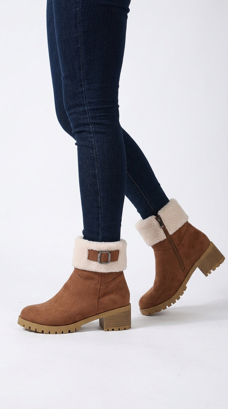 Avery Round-Toe Block-Heel Boots