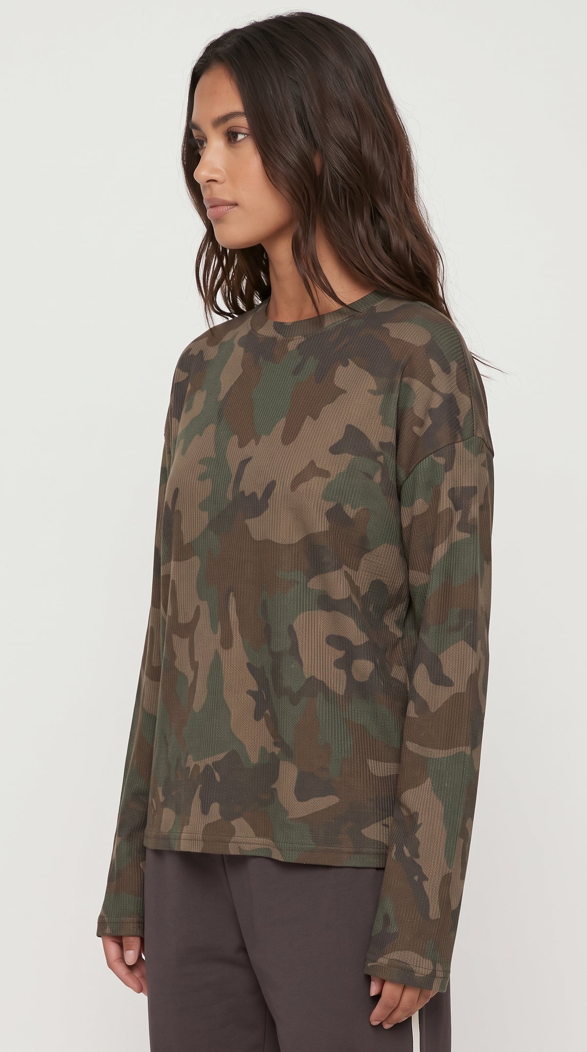 Off Duty Camo Long Sleeve Top