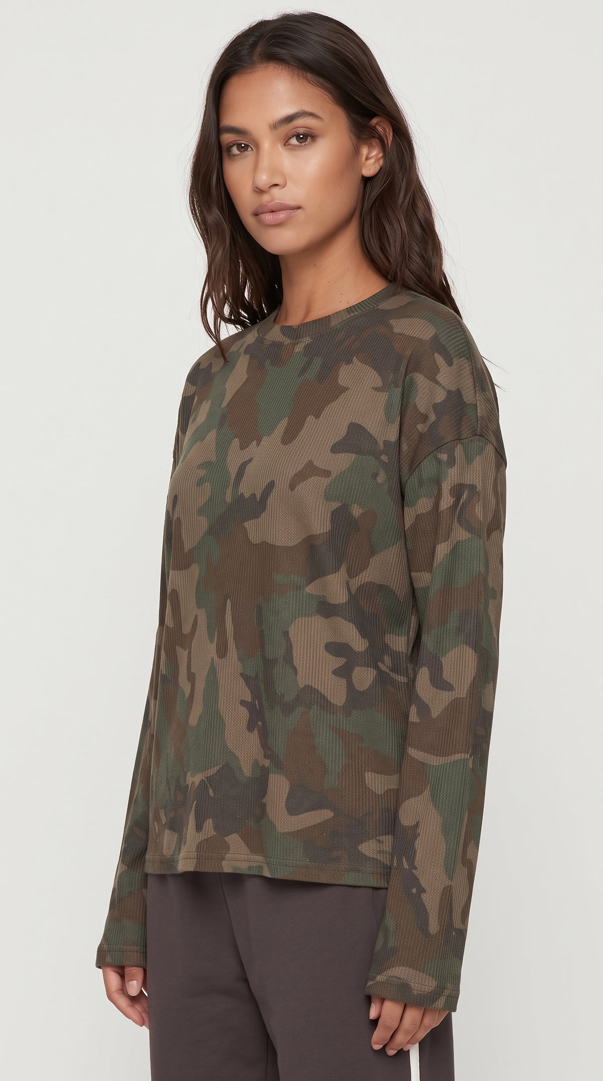 Off Duty Camo Long Sleeve Top