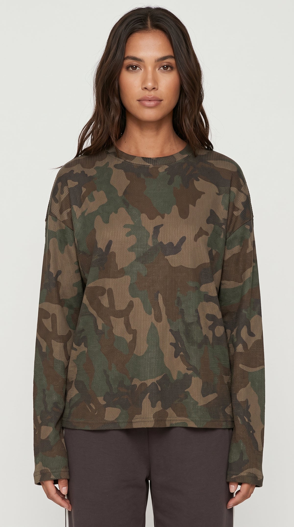 Off Duty Camo Long Sleeve Top