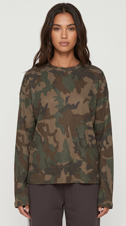 Off Duty Camo Long Sleeve Top