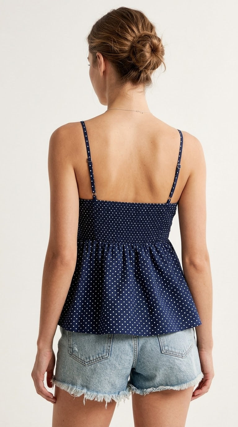 Polka Dot Peplum Cami