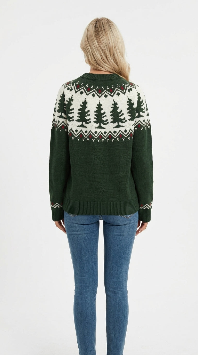 Holly Christmas Tree Knit Sweater