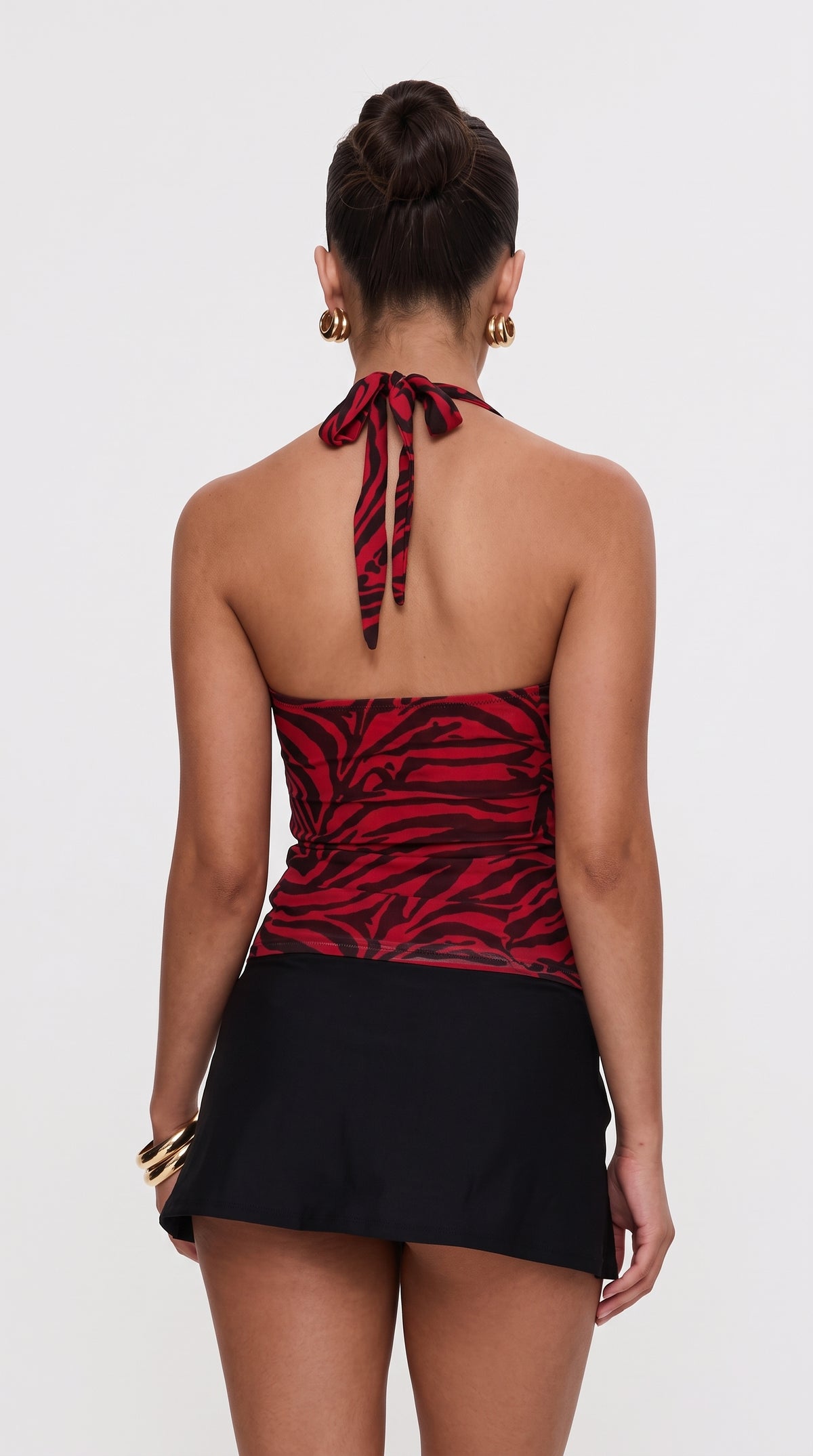 Scarlett Red & Black Zebra Print Halter Top