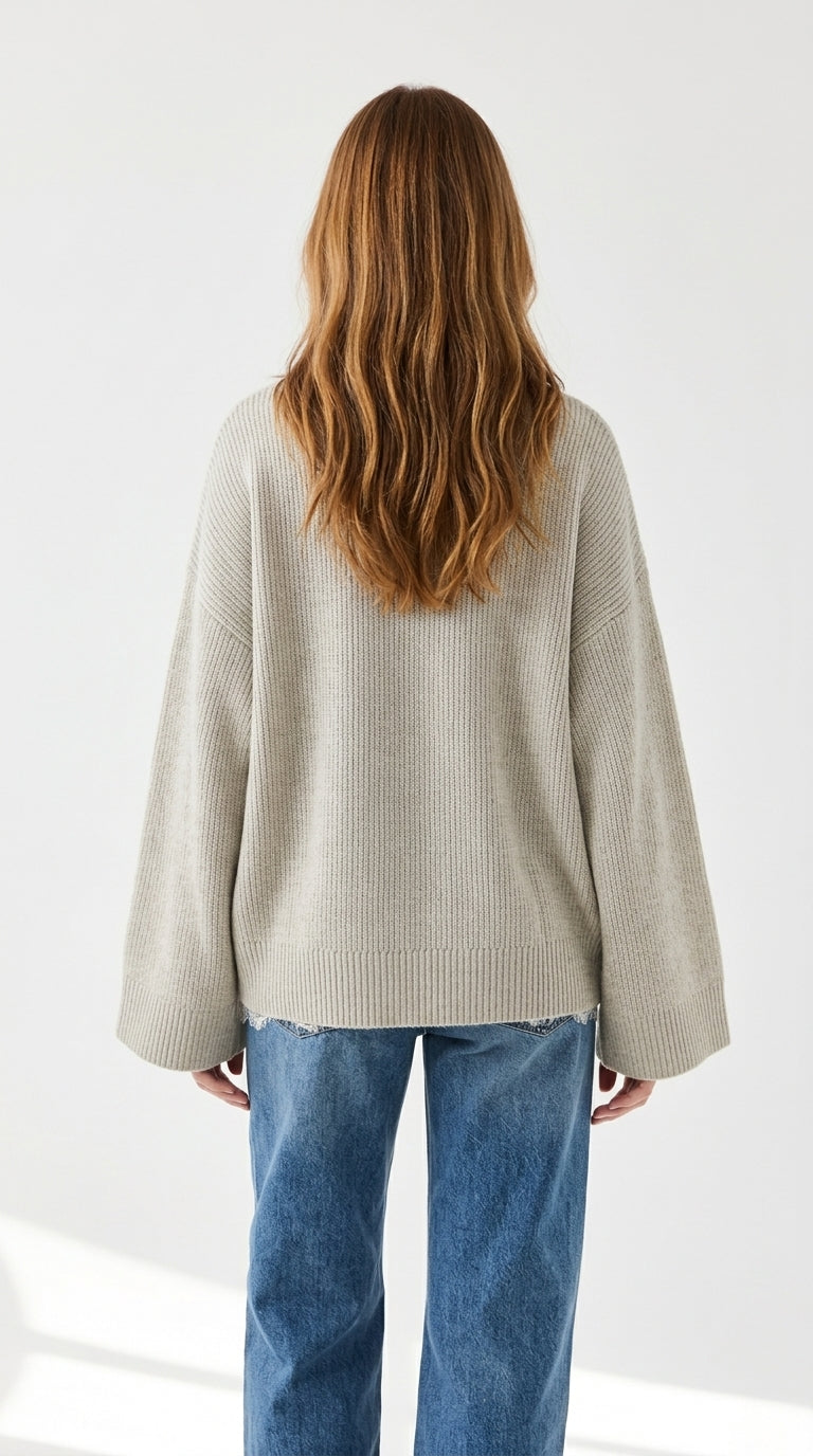 Clara Lace-Hem Layered-Look Sweater