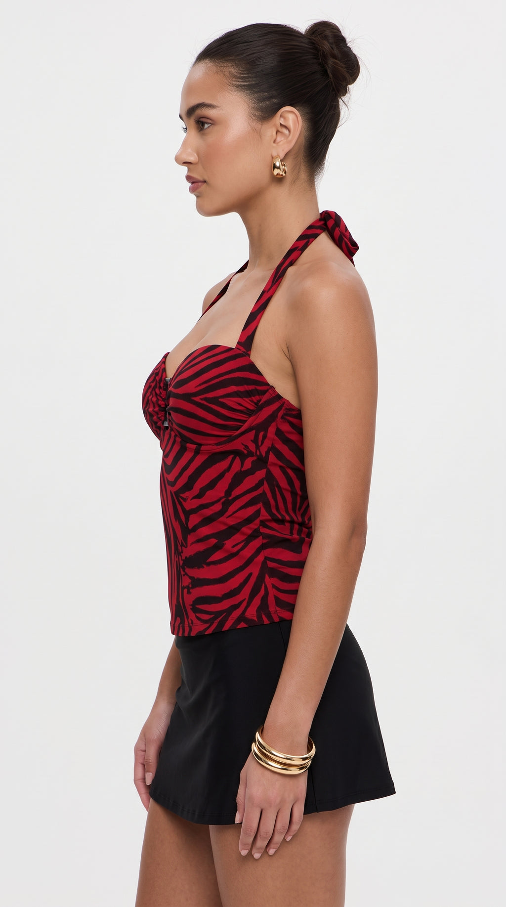 Scarlett Red & Black Zebra Print Halter Top