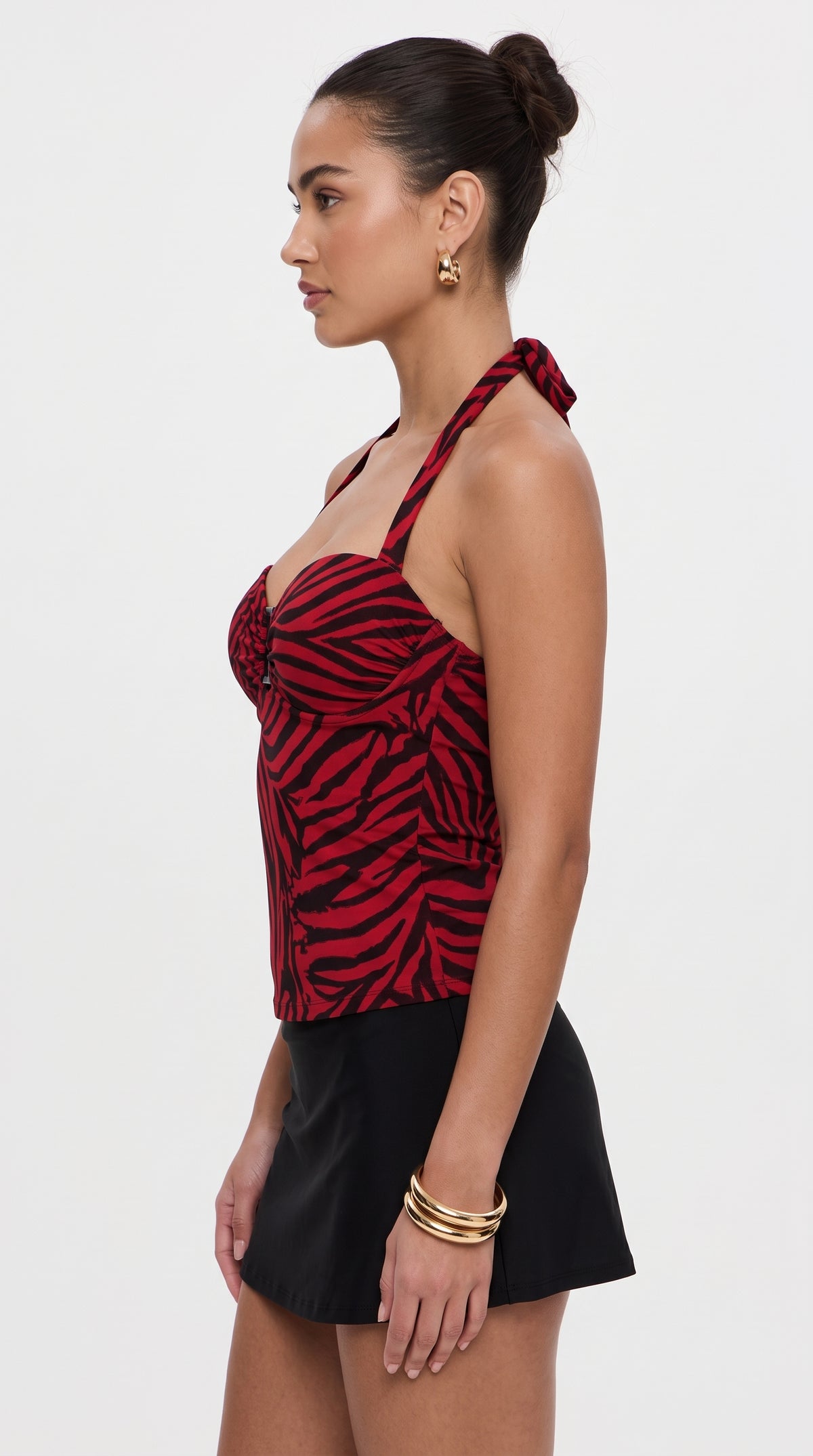 Scarlett Red & Black Zebra Print Halter Top