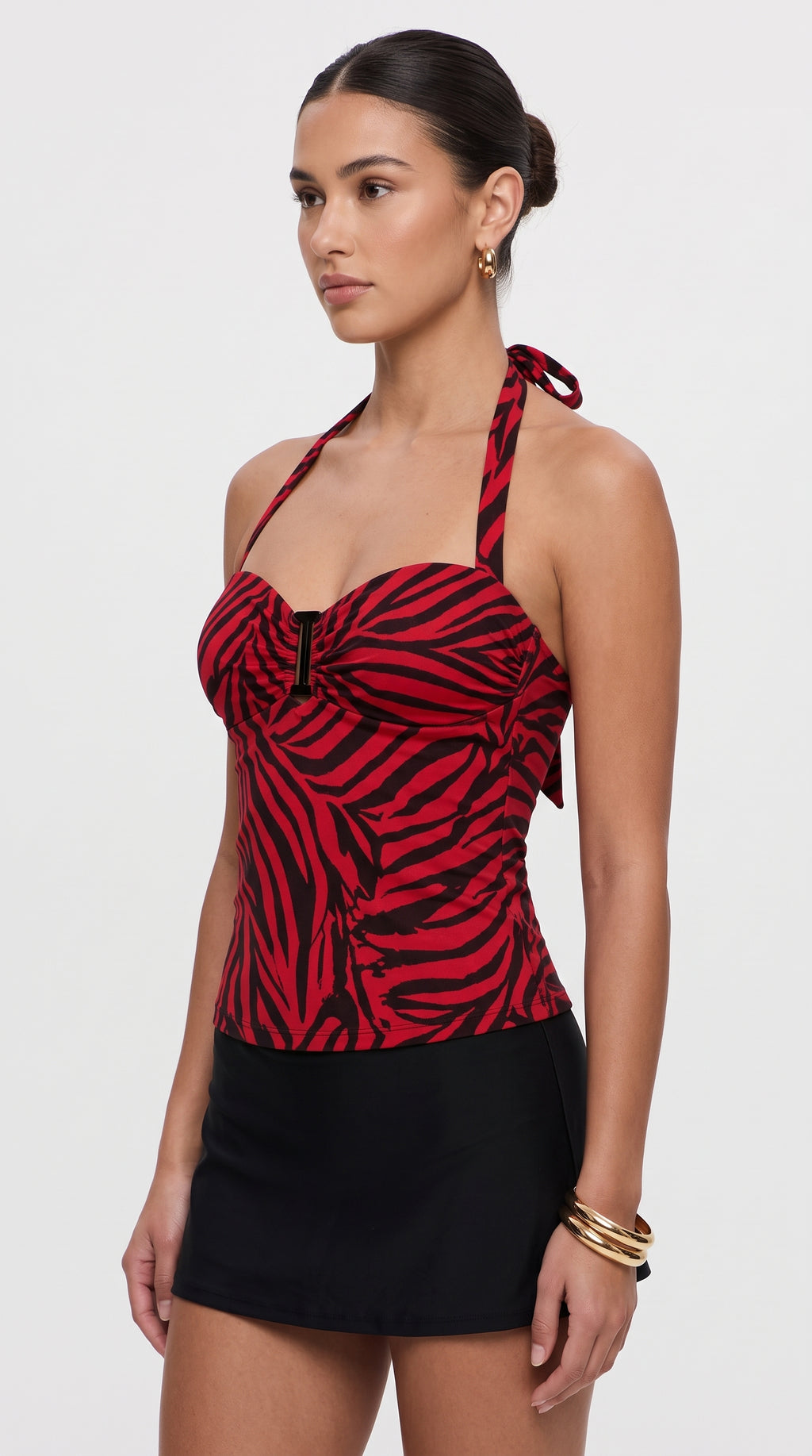 Scarlett Red & Black Zebra Print Halter Top