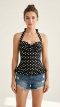 Polka Dot Halter Neck Cami